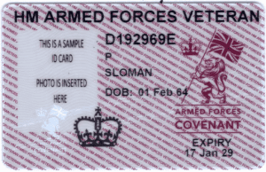 Example ID card for veterans