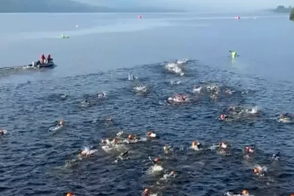 Swimmers in Bala Lake